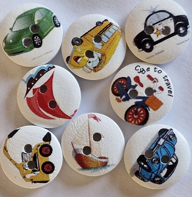 Hovedbilde Assorterte barneknapper 15 mm hvit bunn